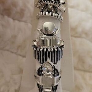 Free People Silver and Black Women's Ring Set